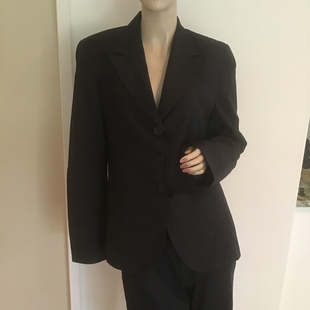 Zanella Italy Vitale Barberis Canonico Wool Blazer Jacket Black Pindot 12